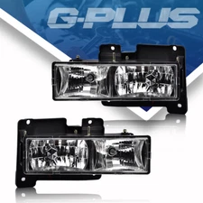 New Fit For 1988-1998 Chevy GMC C10 C/K Truck Headlights Lamps Chrome W/Bulbs