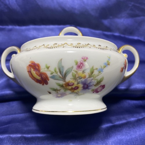 Bavaria Tirschenreuth Keramik Zuckerdose - Vintage Floral mit Goldvergoldung - Bild 3 von 12