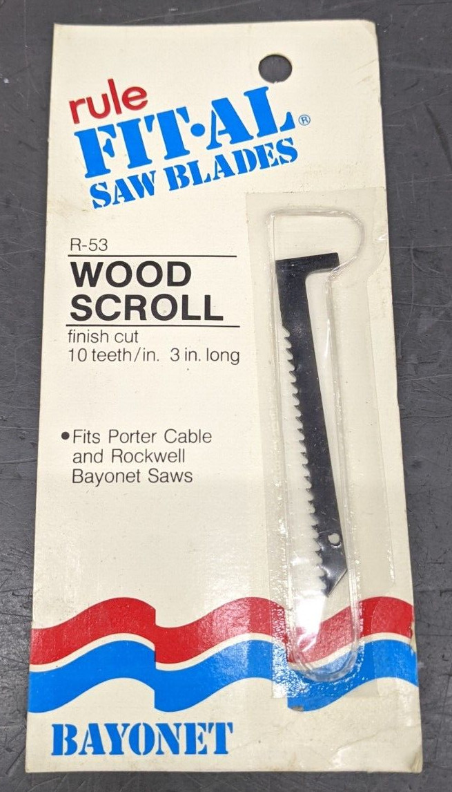 Rule FitAl Wood Scroll Saw Blades R53 For Porter Cable & Rockwell Saws