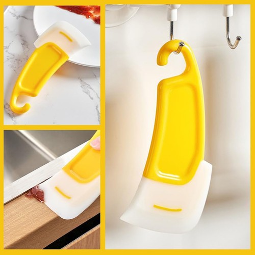 2x Silicone Pan Scraper Non-Stick Dish Cleaning Spatula for Kitchen & Bowl Use - Picture 10 of 12