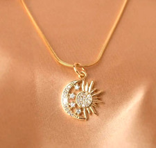 Ramadan Sun Moon Star Pendant Necklace Clavicle Chain Fashion Jewelry Women Gift