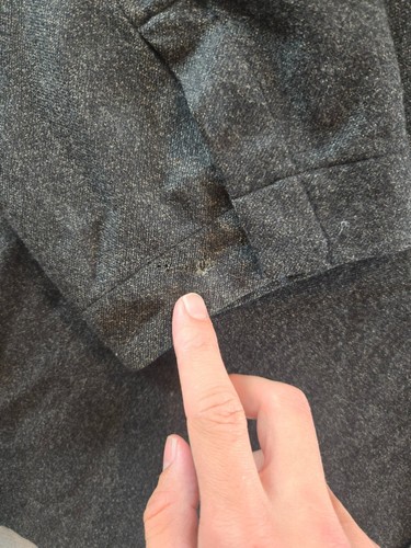 VTG FACONNABLE French Shacket Mens Large Charcoal Wool Blend Overshirt Chore - Picture 4 of 9
