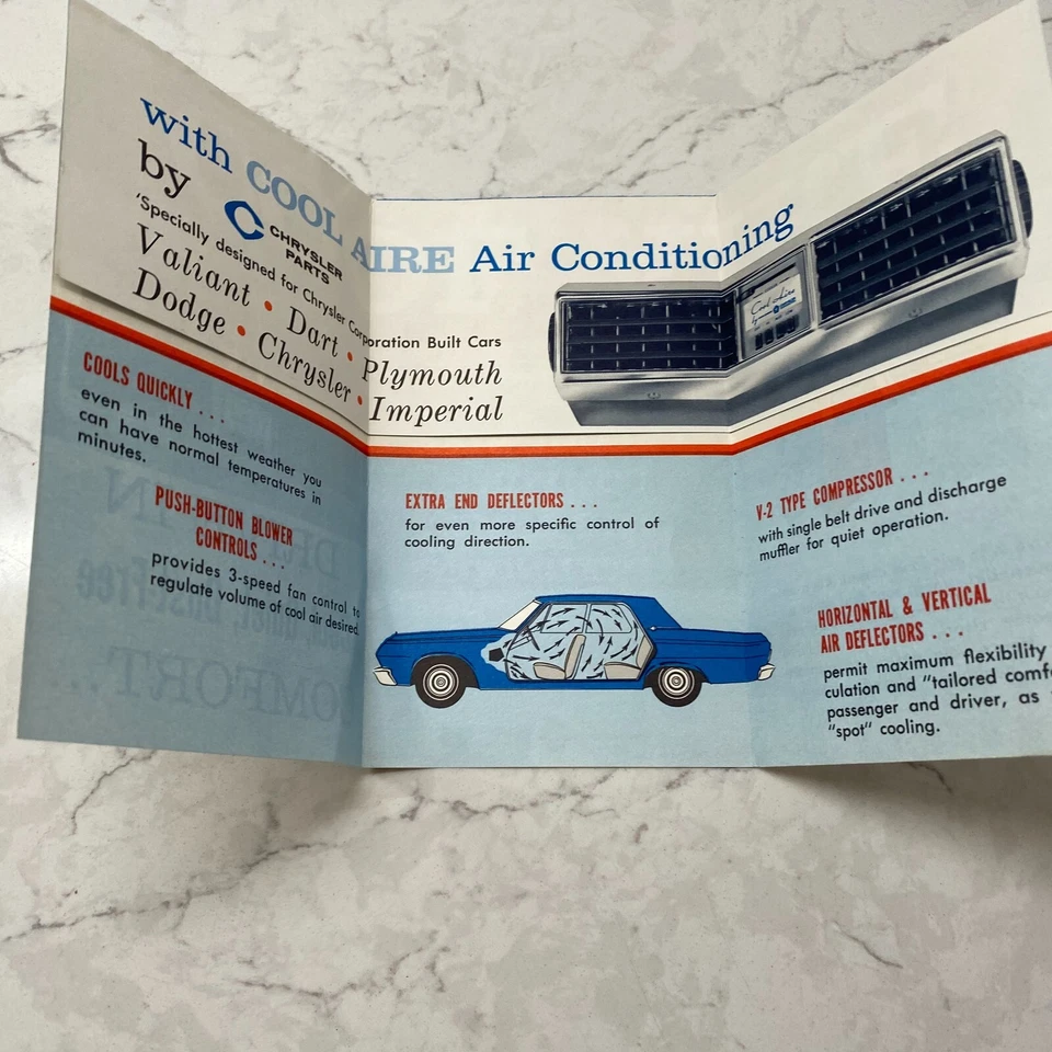 Chrysler Cool Air Conditioning For Dart Valiant Dodge Imperial Print Ad Folder - Image 3 of 4