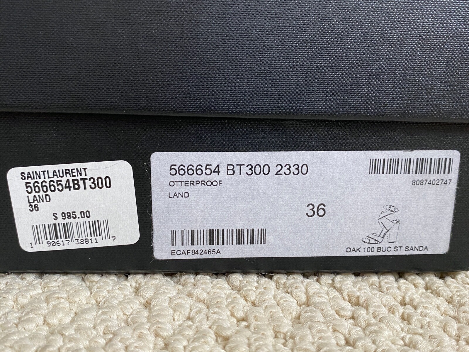 Nuovi con scatola sandali in pelle scamosciata marroni Saint Laurent YSL fibbia rovere avvolgente alla caviglia décolleté 36 6995 $