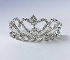 Mini Crystal HEART TIARA Hair Comb Costume Accessory PROM Wedding Halloween