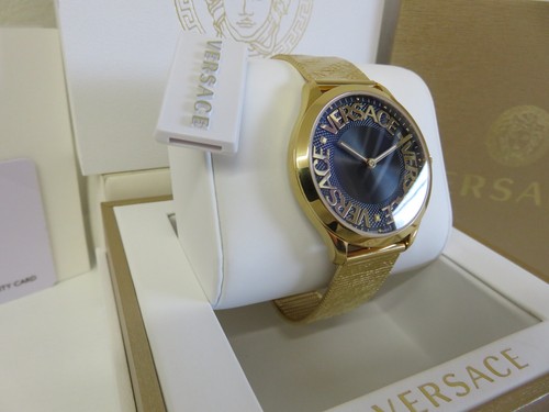 Orologio Versace Donna VE2O00522 Logo Halo Nero Quadrante 38mm Bracciale Tono Oro - Foto 5 di 12
