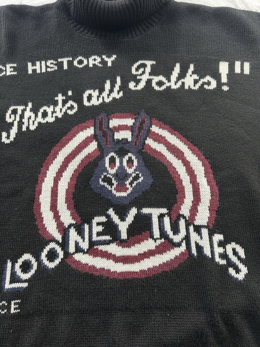 【ICEBERG】ヴィンテージ ニット バックスバニー L ブロックデザイン VTG ICEBERG ICE HISTORY LOONEY TUNES BUGS BUNNY THATS ALL