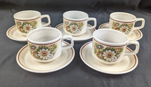 Lenox Temper-ware Magic Garden, (set of 5) Cup and Saucers
