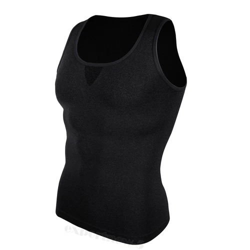 MENS SLIMMING BODY SHAPER BELLY TUMMY CONTROL SHIRT COMPRESSION VEST UNDERWEAR - Bild 12 von 22