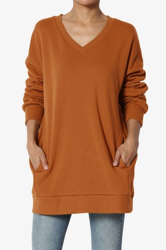 TheMogan S~3X Casual Cozy Oversized V-Neck Fleece Pullover Sweatshirts - Picture 20 of 229