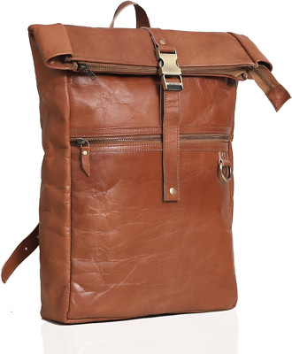 Genuine Leather Backpack for Men & Women 16 Inch Vintage Leather Backpack Rucksa