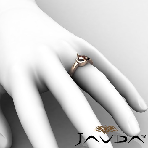 Round Semi Mount Prong Setting Diamond Solitaire Style Engagement Ring 0.05Ctw - Picture 18 of 30