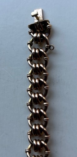 Antique 9k Gold Art Deco Fancy Fantasy Rope Coiled Links for charm bracelet 7,5 - Picture 11 of 24