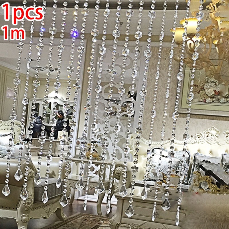 Elegant Transparent Glass Bead Curtain for Home Decoration and