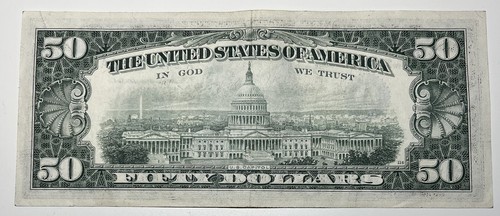 1977 $50 Fifty Dollar Bill Federal Reserve Note Boston MA Vintage Currency - Picture 4 of 6