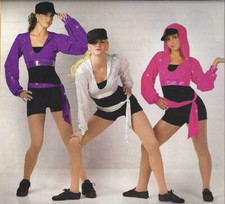 Adult XL Silver Hip Hop Dance Costume SO WHAT Biketard with Separate Hoodie