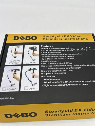 DEBO Steadyvid EX Videostabilisator Gimbal für Digitalkamera, DSor Camcorder - Bild 4 von 7