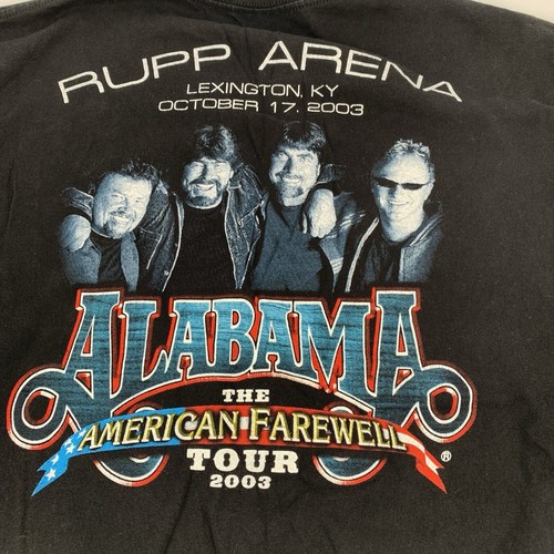 Vintage 2003 Alabama American Farewell Tour Short Sleeve T-Shirt Large Black - Picture 7 of 7