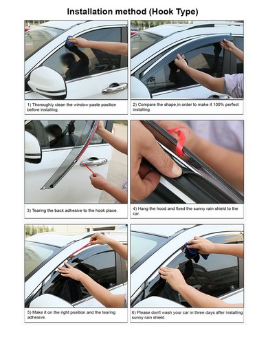 4x Car Window Visor Vent Deflector Sun/Rain Guards for Acura RDX 2013-2018 - Picture 8 of 8