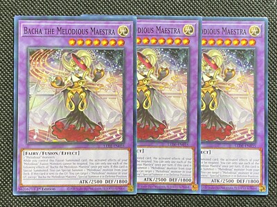 3x YuGiOh! - Bacha The Melodious Maestra LEDE-EN035 Common 1st Edition Near Mint