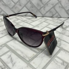 NWT Revlon Sunglasses RVN 49 MCV Women's Burgundy Cat Eye 100 UVA-UVB