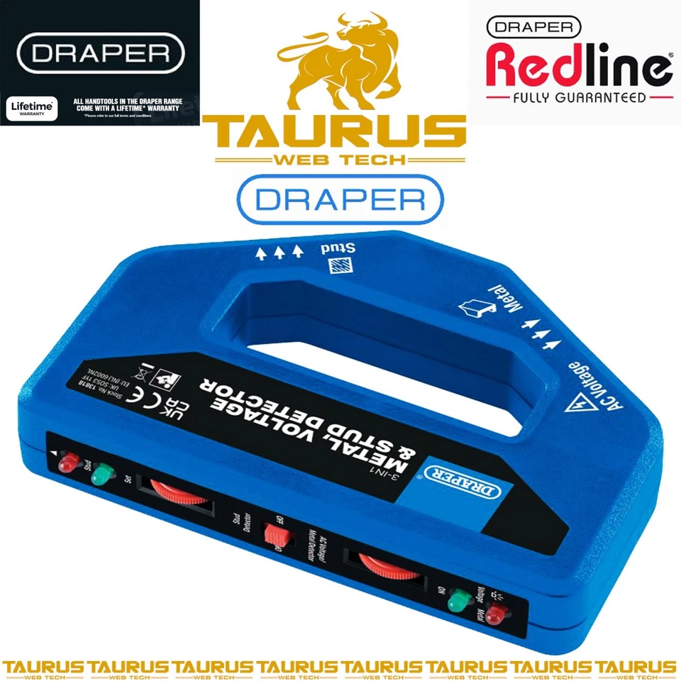 DRAPER Combined Metal Voltage & Stud Detector DIY Live/Dead Cables UK FREE P&P - Image 3 of 3