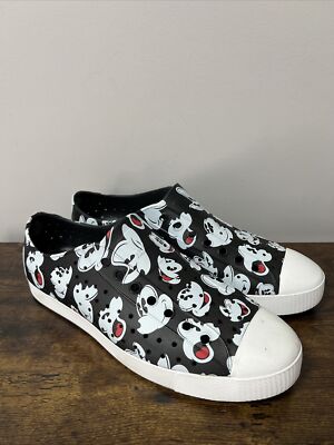 DISNEY Native Jefferson Mickey Mouse Shoes Mens 11 Black Slip On Clogs Slides
