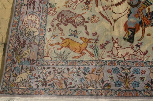 Persiann Isfahann Esfahann silk and wool handmade hand knotted rug 175 x 105 cm - Picture 7 of 12