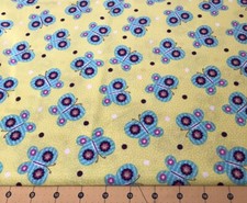 Butterflies on Green 100 cotton fabric sold by the yard 1582