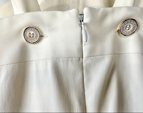 Chanel Vintage 1998 White Midi Scuba Halter Dress 38 40 42 6 8 10 Logo Bow M L - Picture 11 of 23