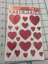 Vintage Stickers Hearts Valentine Sparkle Paper Magic Group New In Pack 1 Sheet