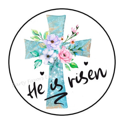 10cm Auto-Aufkleber Sticker Decal Laptop Farbe He Risen Easter Blue Cross R1033