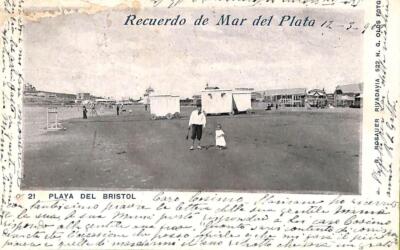 ac1479 - ARGENTINA -  Vintage Postcard - MAR DE PLATA Playa del Bristol - 1902