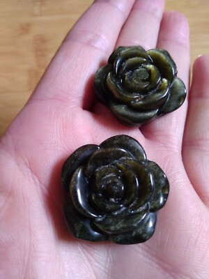 Yellow Obsidian rose pendant