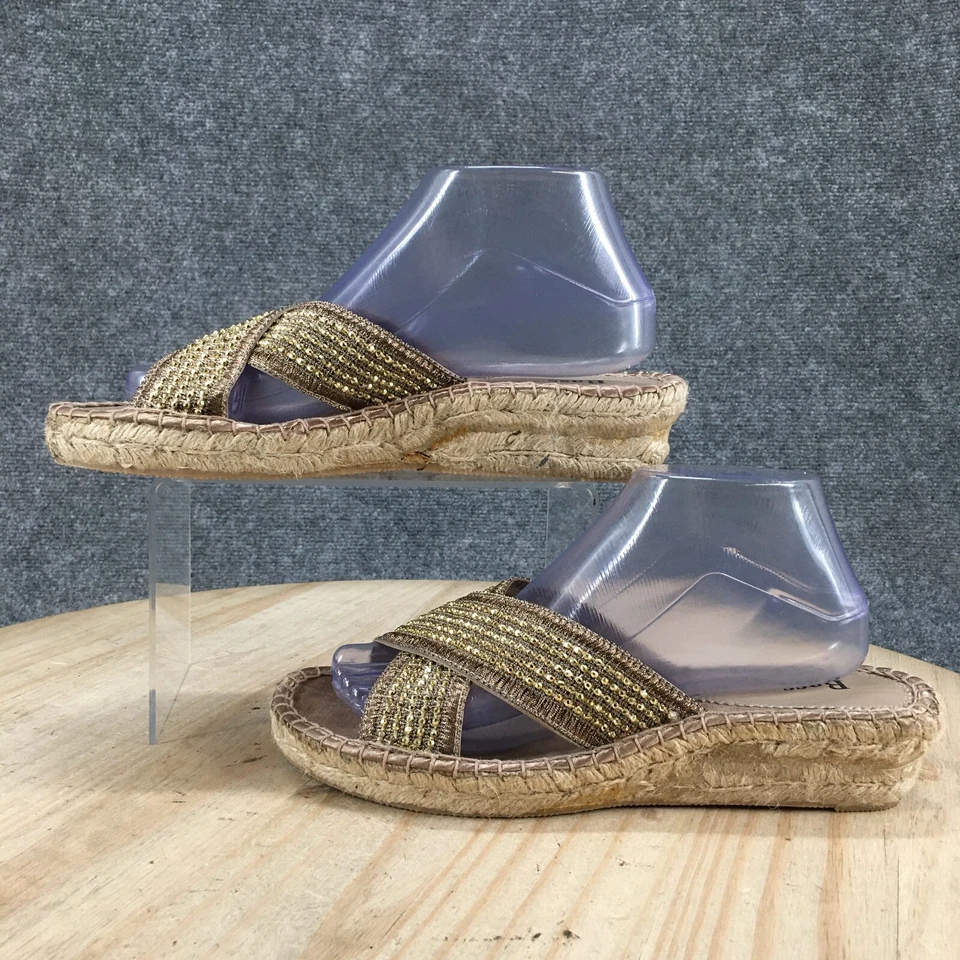 Sandalias Bajo Mujer 9M Jupiter Slide Alpargata Beige Cómodas Sin Cordones Tacón de Cuña Foto 2 de 4