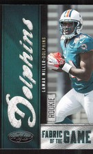 2012 Panini Certified #22 Lamar Miller Rookie Fabric of the Game Prime #/49