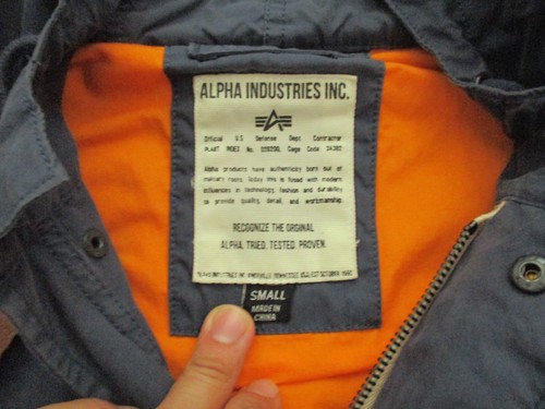 Alpha Industries Parka Jacket Womens Small Blue Fishtail Diplomat Military M-65 - Picture 9 of 16