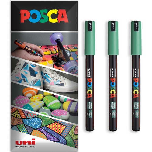 POSCA Paint Marker Pen - Water Based Permanent Multi Surface - Packs of 3 Pens - Picture 12 of 62
