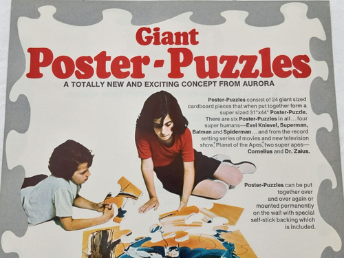 AURORA 1974 Giant POSTER PUZZLES BATMAN Salesman Dealer Employee Ad Slick - Picture 3 of 20