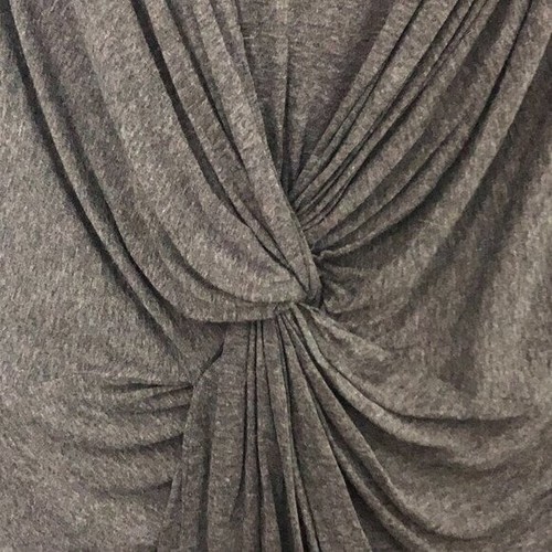 Anthro Dolan Twist Knot Silk Blend Dress size M - Gray Asymmetrical Dark Fairy - Picture 7 of 11