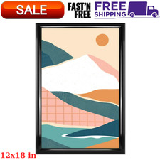 12" x 18" Rounded Photo Poster and Picture Frame Home Office Wall Decor, Black