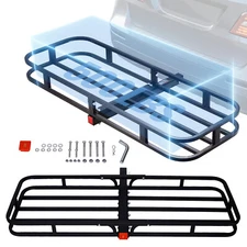 500lb Trailer Hitch Mount Cargo Basket Luggage Rack Carrier For SUV Car Truck