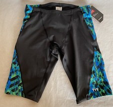 TYR Size 30 Omega Blade Splice Durafast Elite Mens Tight Fit Swim Shorts Jammer