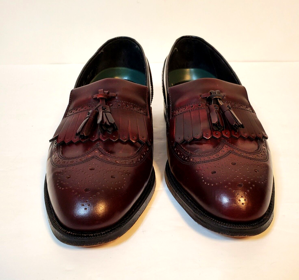 Florsheim Imperial Mens Wingtip Tassel Loafers Oxblood Burgundy SZ