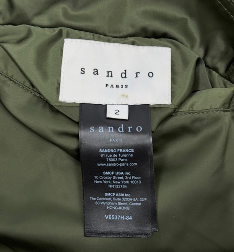 Sandro Tiger Print Reversible Down Bomber Jacket size 2 - Picture 21 of 22