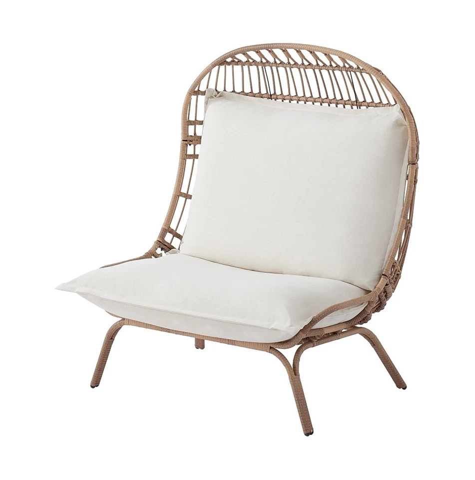 Better Homes & Gardens Willow Sage Steel Wicker Patio Cuddle Chair, Brown - Image 2 of 4