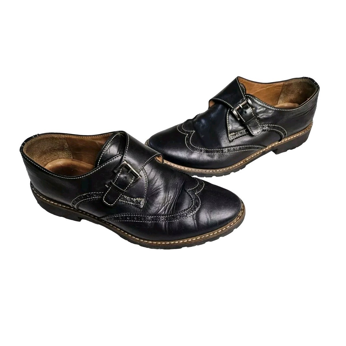 Men’s Mike Konos dress shoes Mike Konos Mens Size 9 Made In Italy Black Leather Wingtip  main image 3