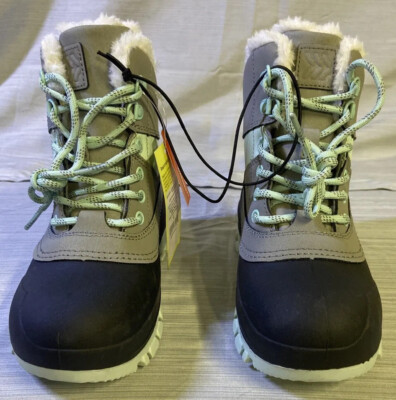 NWT~ Kids' Ryan Lace-Up Winter Boots Mint/Gray - All in Motion - SIZE 13