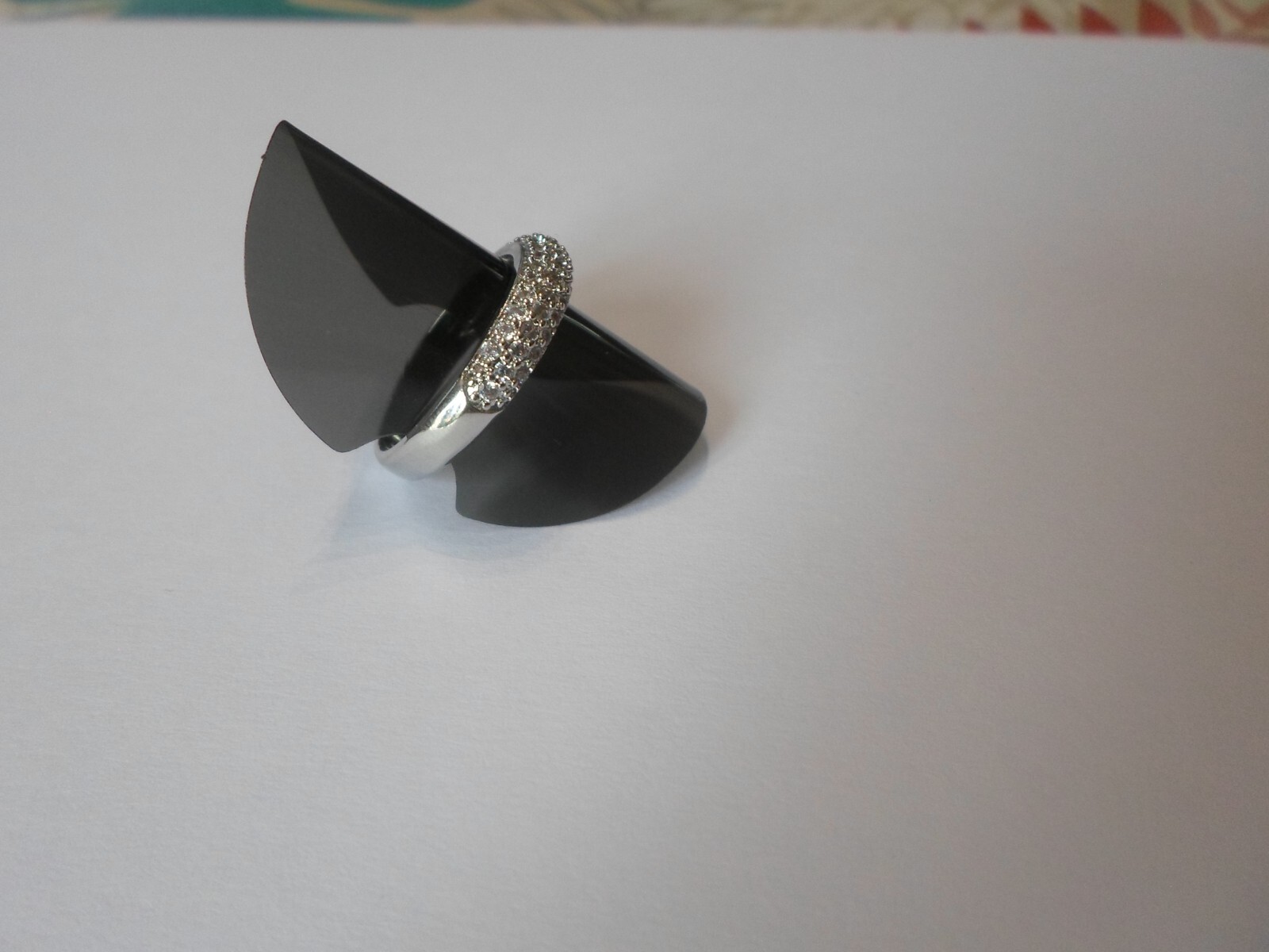 solid silver ring, half round zirconiums, size 55 - image 6