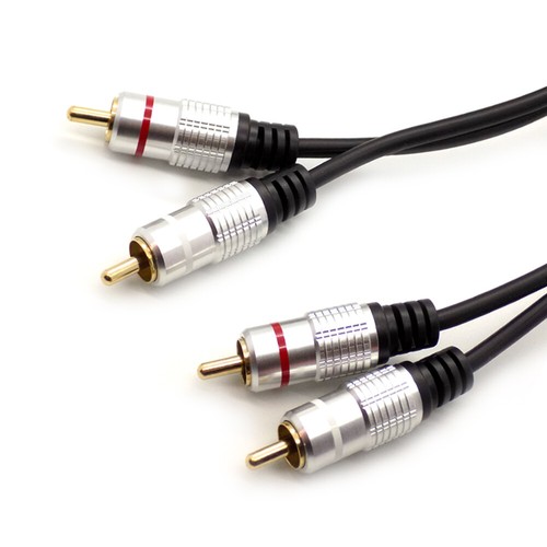 10m PRO 2x RCA Twin PHONO Audio Cable 24k Gold OFC Lead Male Plug to Plug - Picture 10 of 12